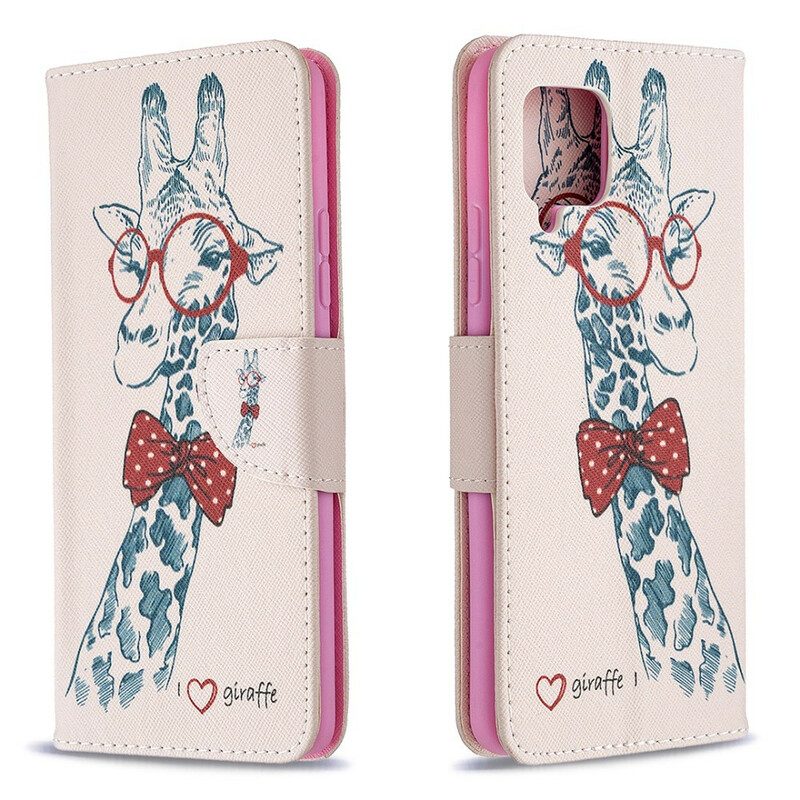Custodia in pelle Samsung Galaxy A42 5G Giraffa Intelligente