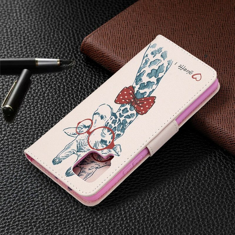 Custodia in pelle Samsung Galaxy A42 5G Giraffa Intelligente