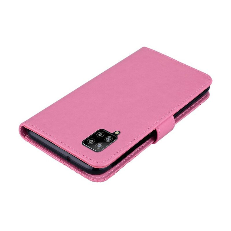 Custodia in pelle Samsung Galaxy A42 5G Gufo Mandala E Cordino