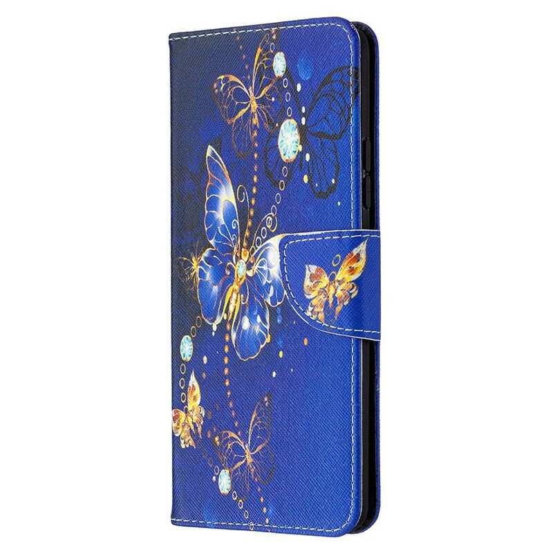 Custodia in pelle Samsung Galaxy A42 5G Re Farfalle
