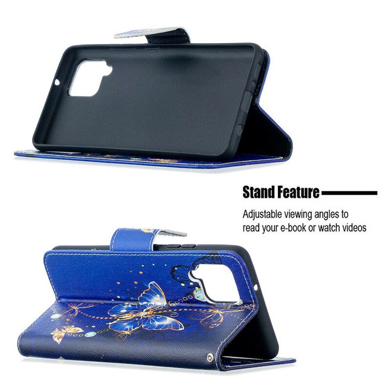 Custodia in pelle Samsung Galaxy A42 5G Re Farfalle
