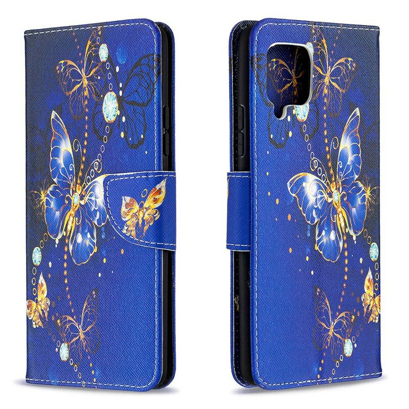 Custodia in pelle Samsung Galaxy A42 5G Re Farfalle