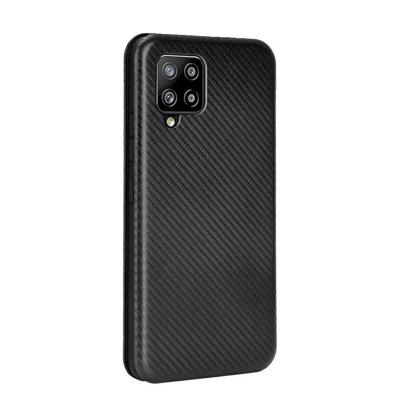 Folio Cover Samsung Galaxy A42 5G Custodia in pelle Fibra Di Carbonio