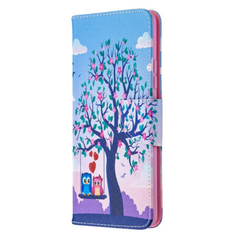 Folio Cover Samsung Galaxy A42 5G Gufi Sull'altalena