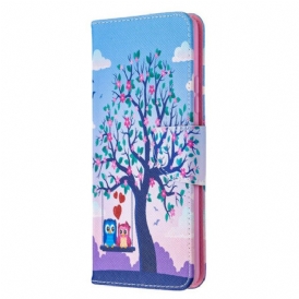 Folio Cover Samsung Galaxy A42 5G Gufi Sull'altalena