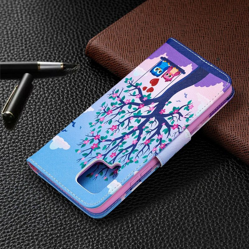 Folio Cover Samsung Galaxy A42 5G Gufi Sull'altalena