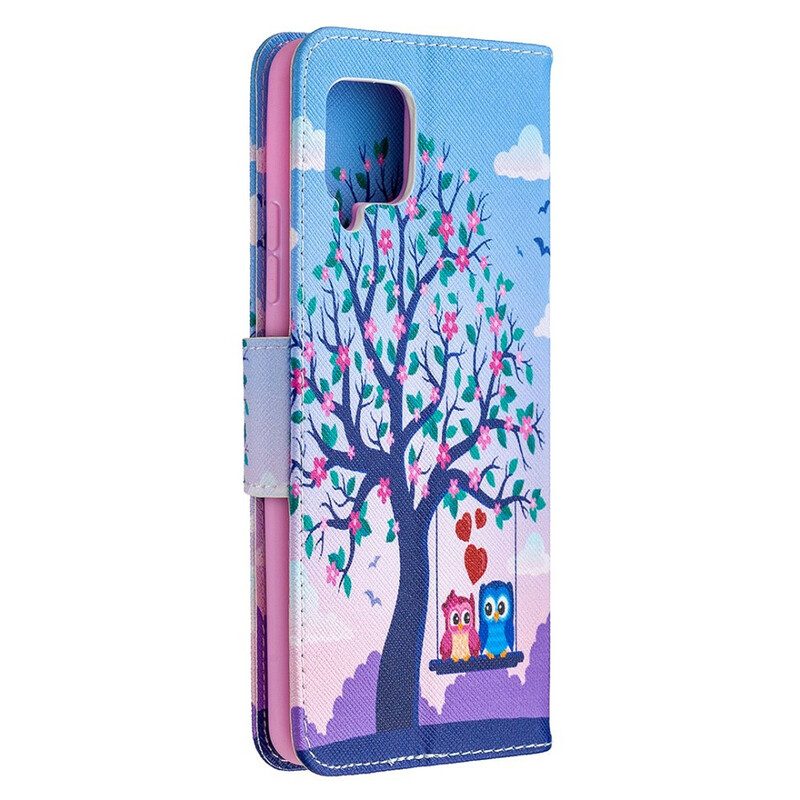 Folio Cover Samsung Galaxy A42 5G Gufi Sull'altalena