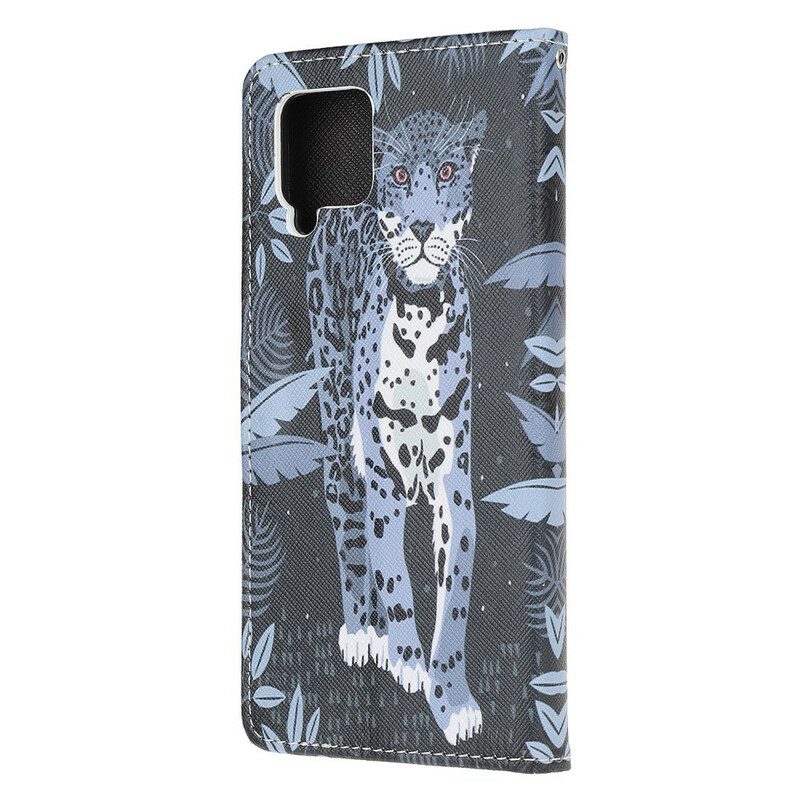 Folio Cover Samsung Galaxy A42 5G Leopardo Con Spalline