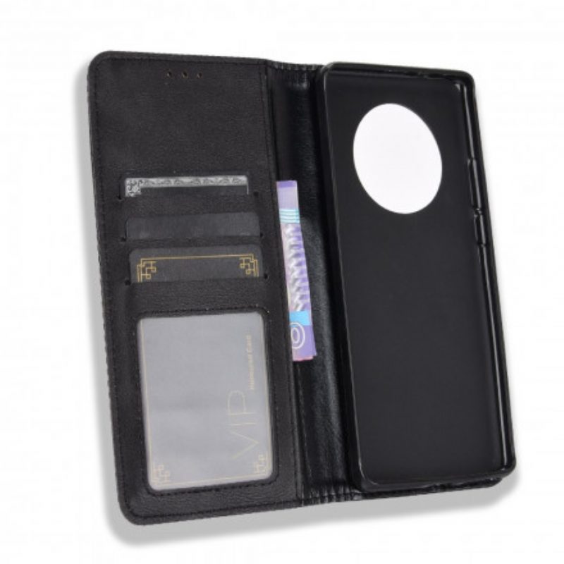 Folio Cover Huawei Mate 40 Pro Custodia in pelle Effetto Pelle Vintage Stilizzato