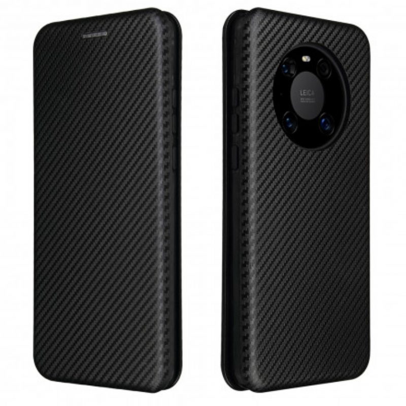 Folio Cover Huawei Mate 40 Pro Custodia in pelle Fibra Di Carbonio