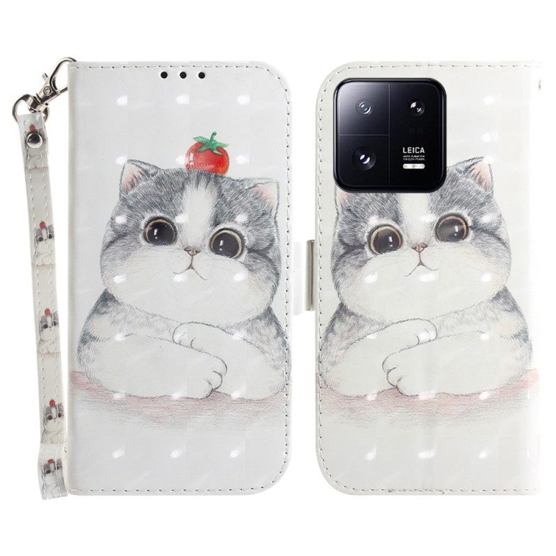 Custodia A Portafoglio Xiaomi 13 Pro Gatto Grafico Perizoma