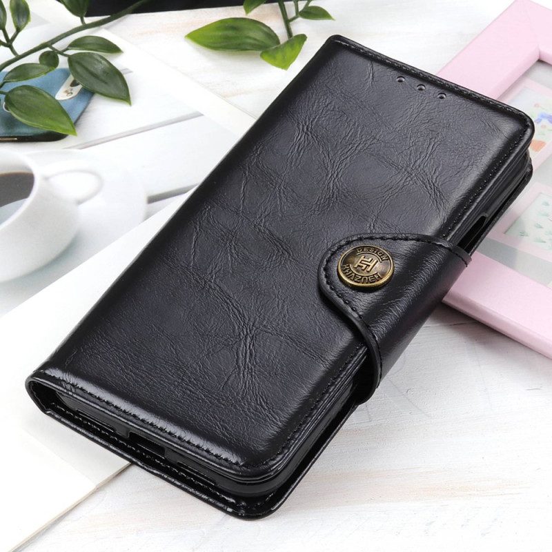 Custodia in pelle Xiaomi 13 Pro Bottone Khazneh In Finta Pelle Verniciata