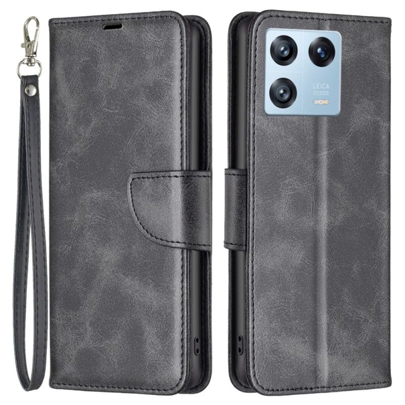 Custodia in pelle Xiaomi 13 Pro Chiusura Obliqua