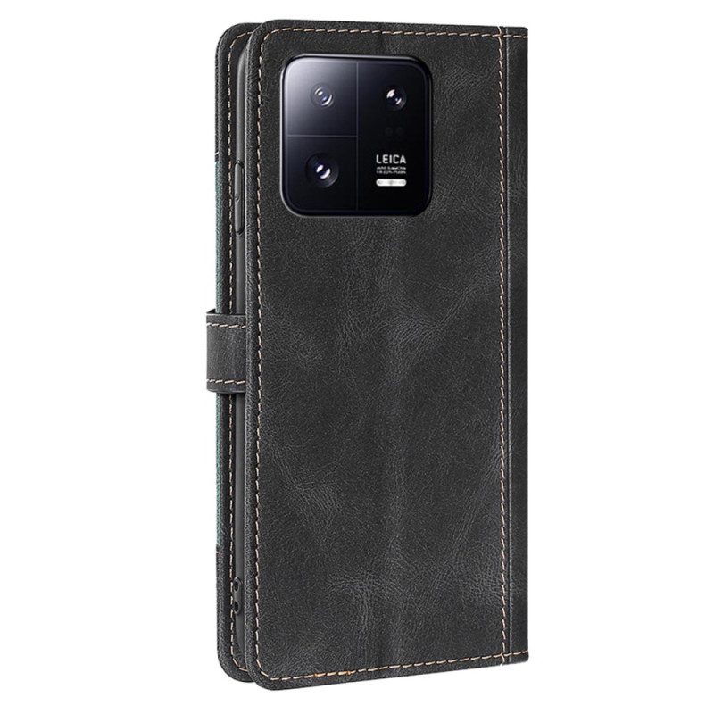 Custodia in pelle Xiaomi 13 Pro Ecopelle Bicolore Elegante