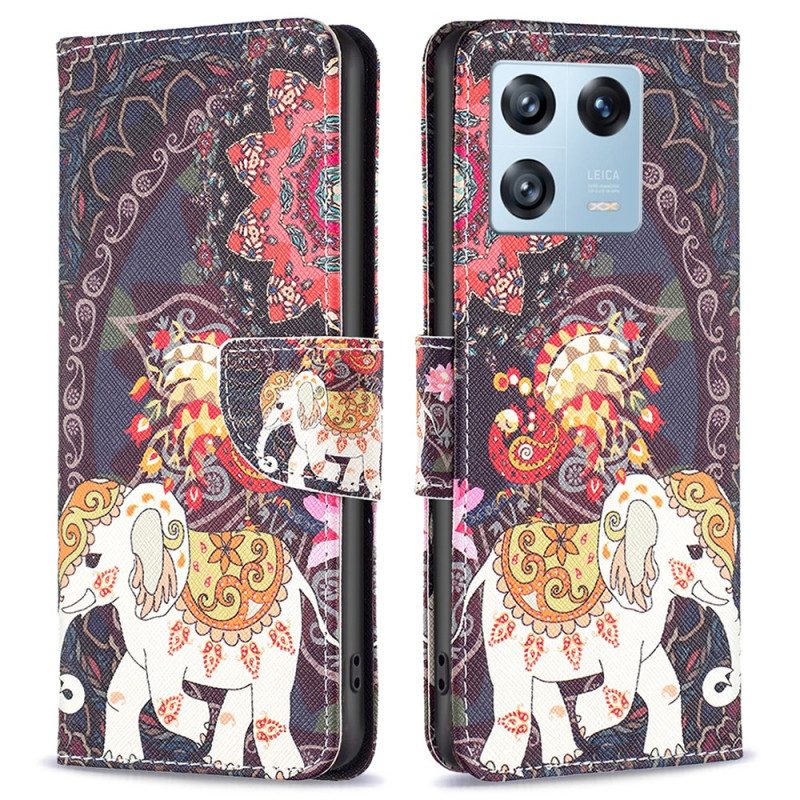 Custodia in pelle Xiaomi 13 Pro Elefante Tribale
