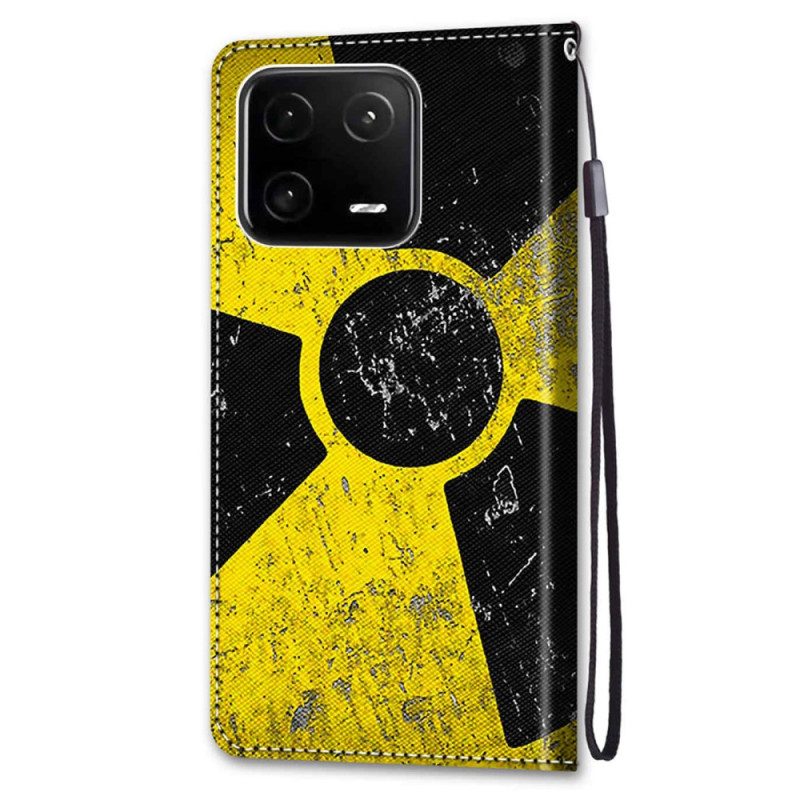 Custodia in pelle Xiaomi 13 Pro Giallo E Nero