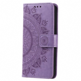 Custodia in pelle Xiaomi 13 Pro Mandala Sole Con Cordino