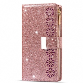 Custodia in pelle Xiaomi 13 Pro Portafoglio Portafoglio Con Zip In Paillettes