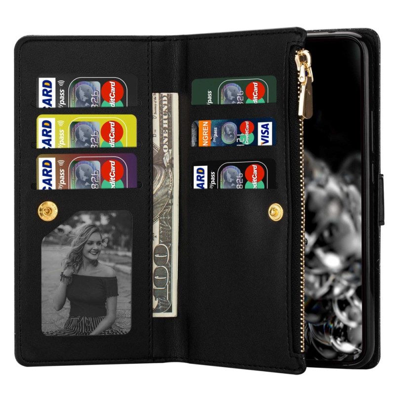 Custodia in pelle Xiaomi 13 Pro Portafoglio Portafoglio Con Zip In Paillettes