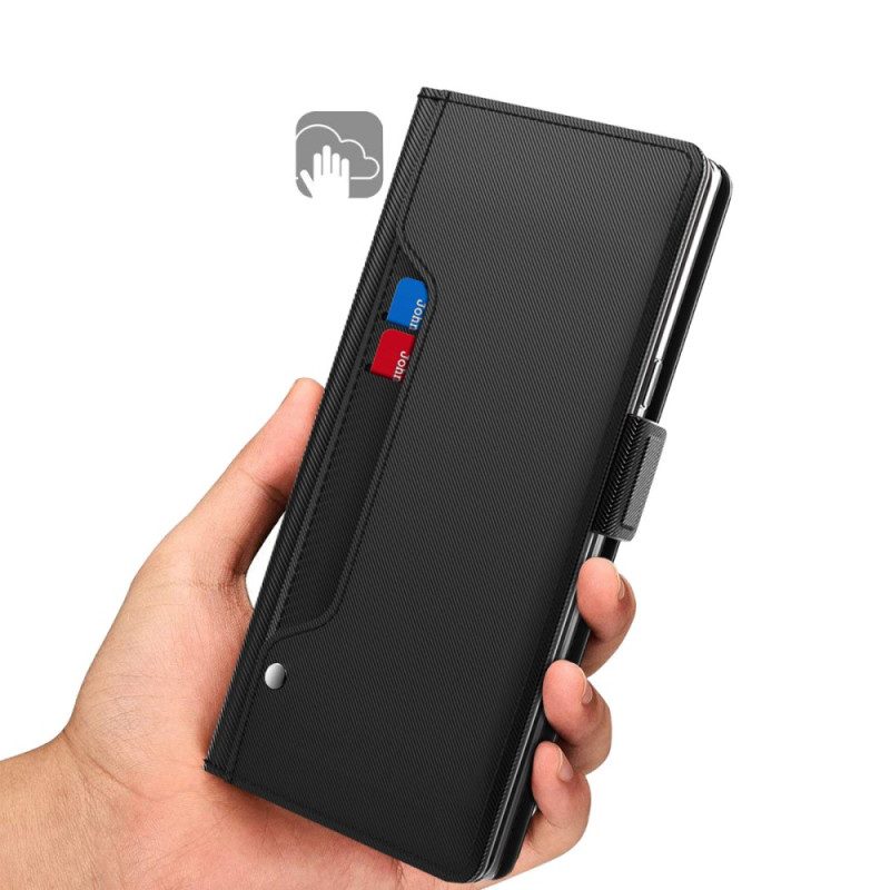 Custodia in pelle Xiaomi 13 Pro Specchio Removibile E Portacarte