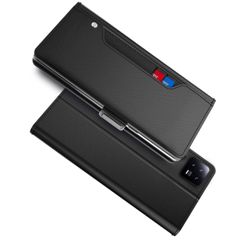 Custodia in pelle Xiaomi 13 Pro Specchio Removibile E Portacarte