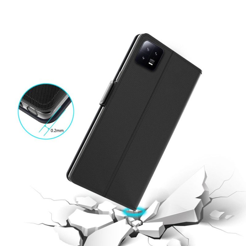 Custodia in pelle Xiaomi 13 Pro Specchio Removibile E Portacarte