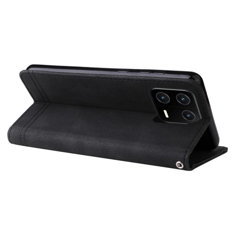 Custodia in pelle Xiaomi 13 Pro Stile In Pelle Con Rivetto Decorativo