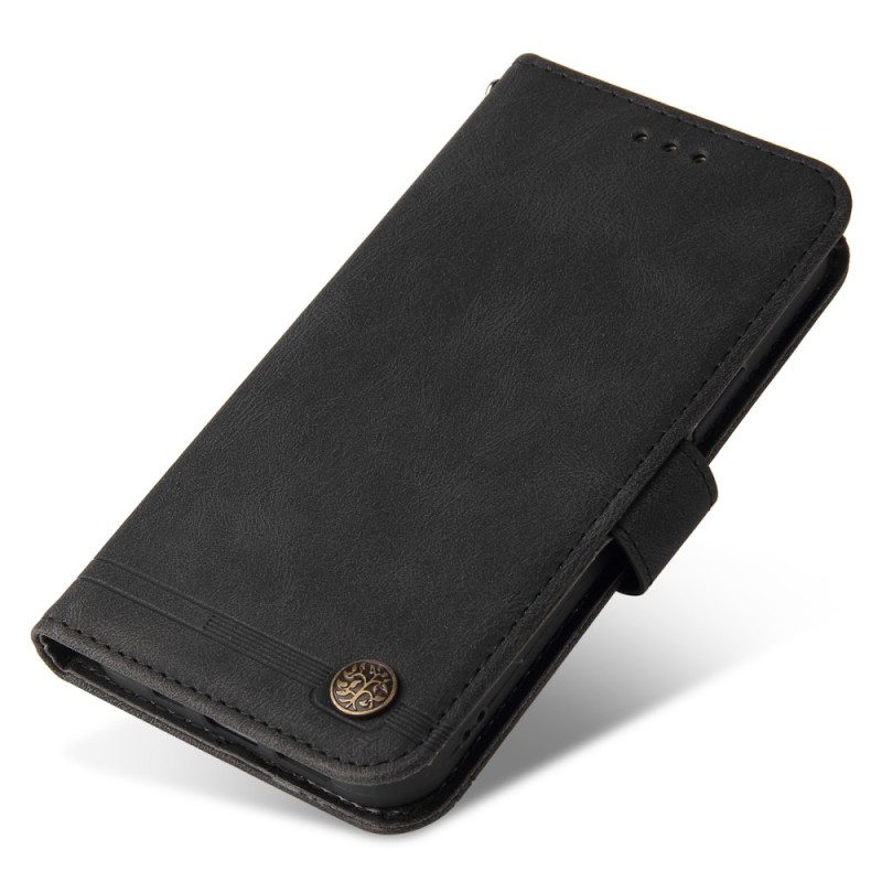 Custodia in pelle Xiaomi 13 Pro Stile In Pelle Con Rivetto Decorativo