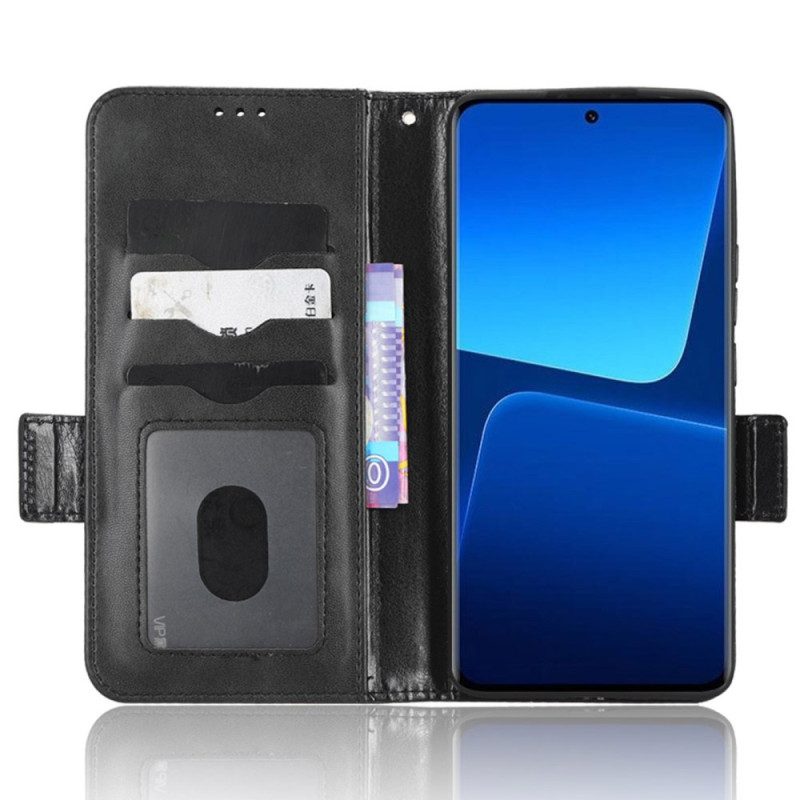 Custodia in pelle Xiaomi 13 Pro Triangoli Con Cordino