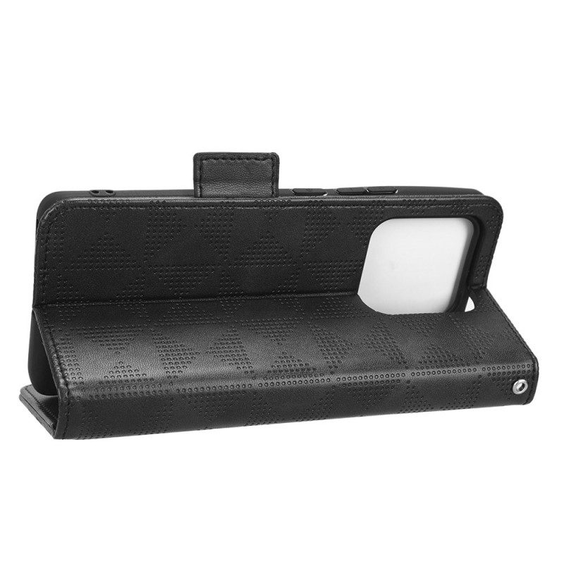 Custodia in pelle Xiaomi 13 Pro Triangoli Con Cordino