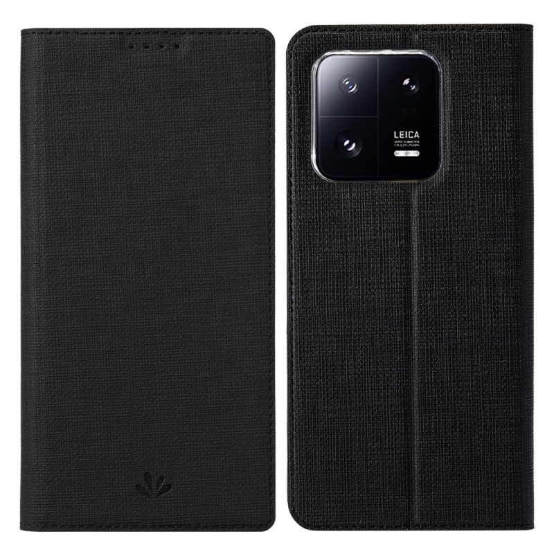 Folio Cover Xiaomi 13 Pro Custodia in pelle Struttura Del Tessuto Vili
