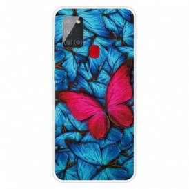 Cover Samsung Galaxy A21s Farfalle Flessibili