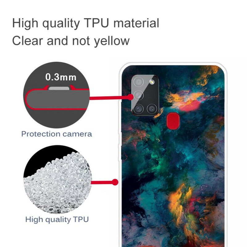Cover Samsung Galaxy A21s Nuvole Colorate
