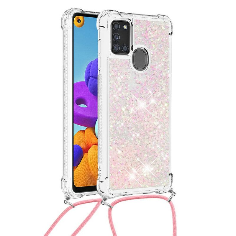Cover Samsung Galaxy A21s Paillettes Con Coulisse
