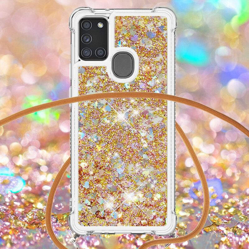 Cover Samsung Galaxy A21s Paillettes Con Coulisse