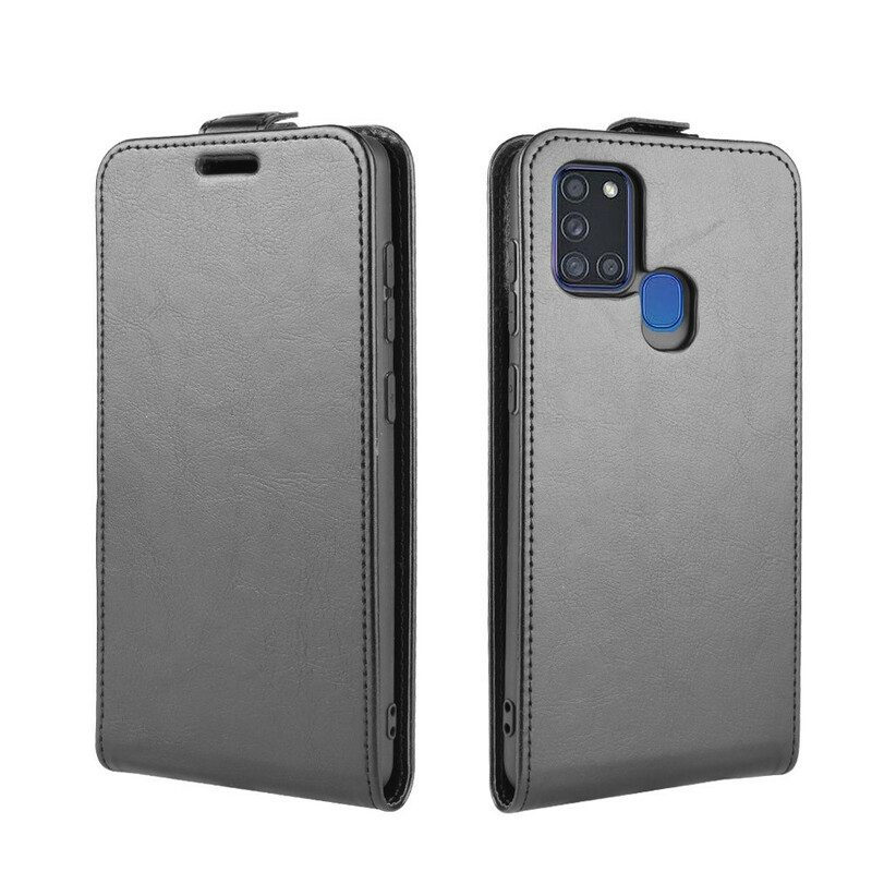 Custodia in pelle Samsung Galaxy A21s Folio Cover Effetto Pelle Pieghevole