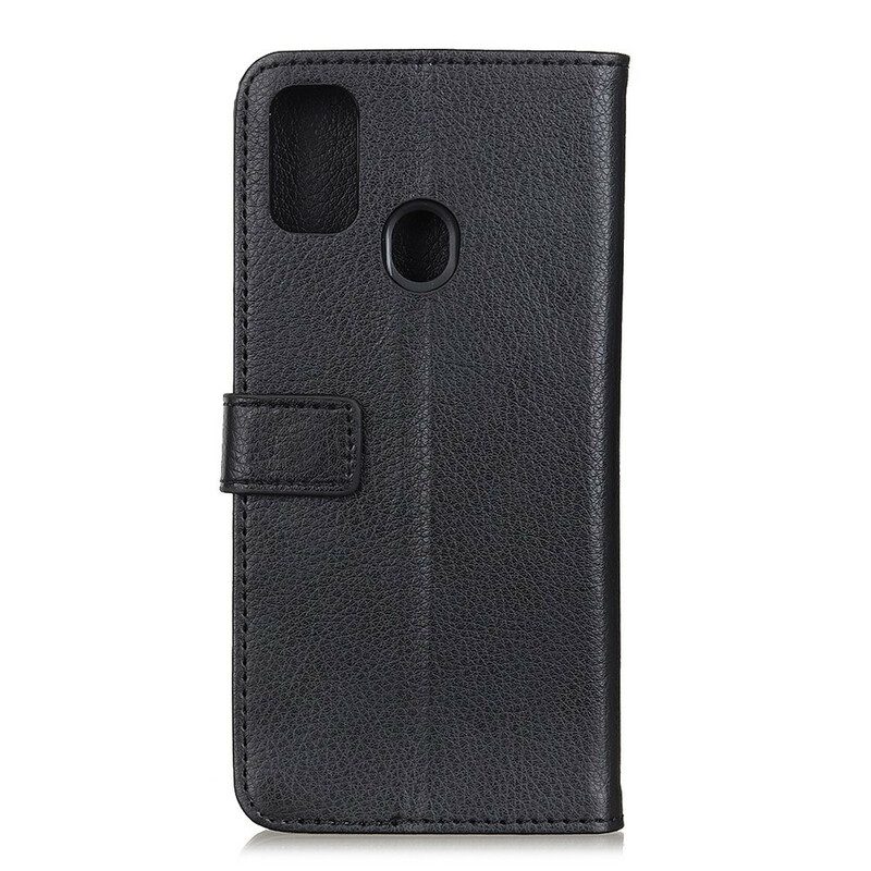 Custodia in pelle Samsung Galaxy A21s Singolo Litchi Ecopelle