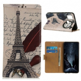 Custodia in pelle Samsung Galaxy A21s Torre Eiffel Del Poeta