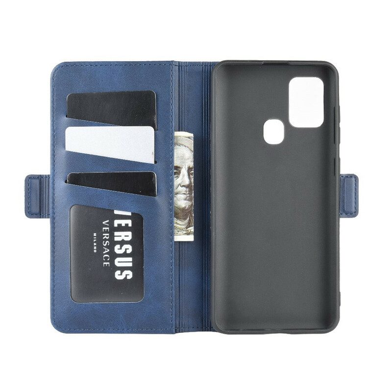 Folio Cover Samsung Galaxy A21s Custodia in pelle Doppio Lembo