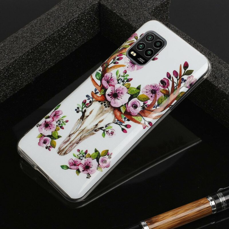Cover Xiaomi Mi 10 Lite Alce Floreale Fluorescente