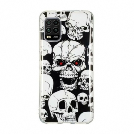 Cover Xiaomi Mi 10 Lite Attenzione Teschi Fluorescenti