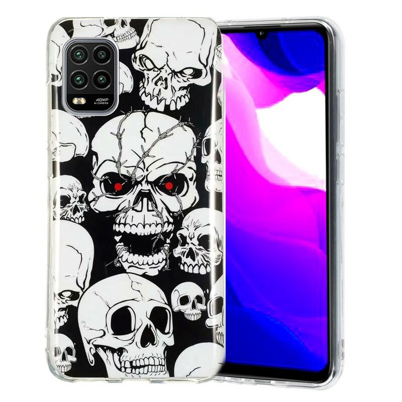 Cover Xiaomi Mi 10 Lite Attenzione Teschi Fluorescenti