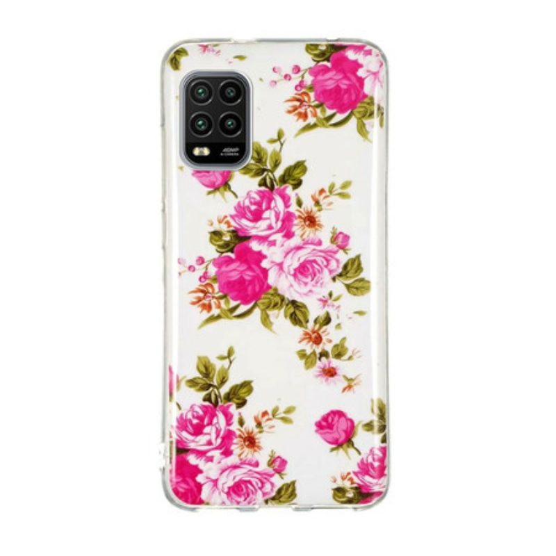Cover Xiaomi Mi 10 Lite Fiori Liberty Fluorescenti