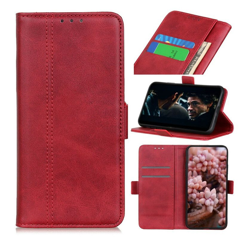 Custodia in pelle Xiaomi Mi 10 Lite Cuciture Sottili
