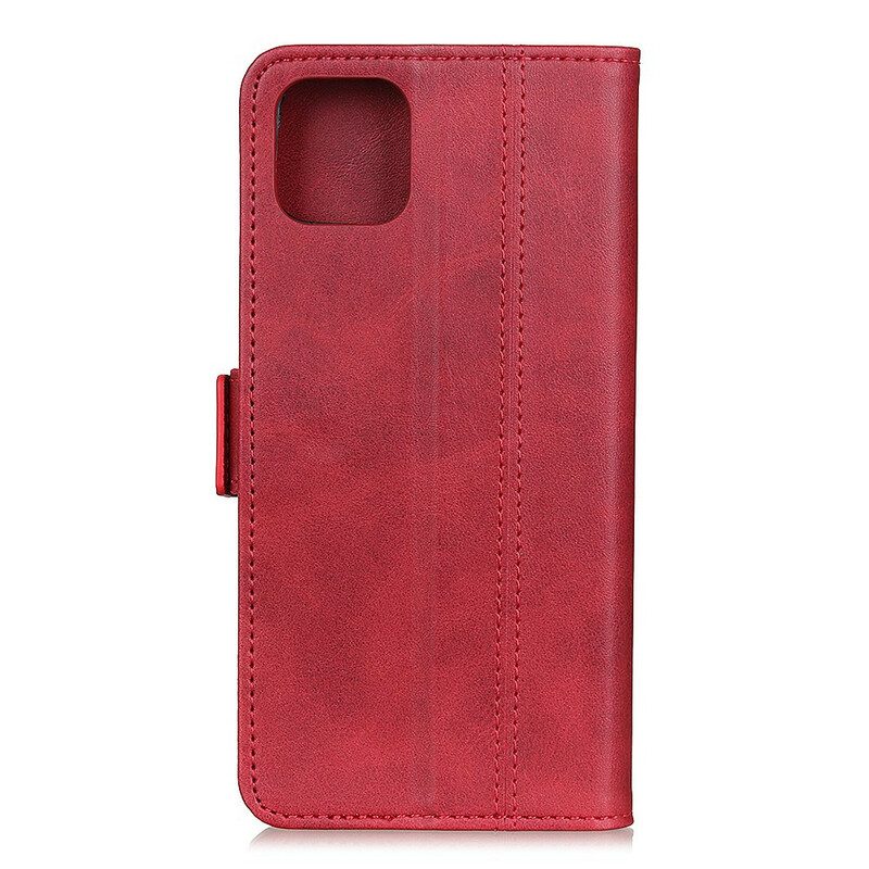 Custodia in pelle Xiaomi Mi 10 Lite Cuciture Sottili