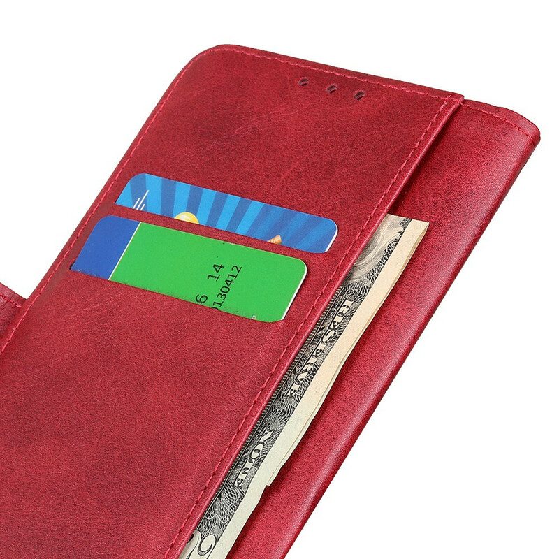 Custodia in pelle Xiaomi Mi 10 Lite Cuciture Sottili