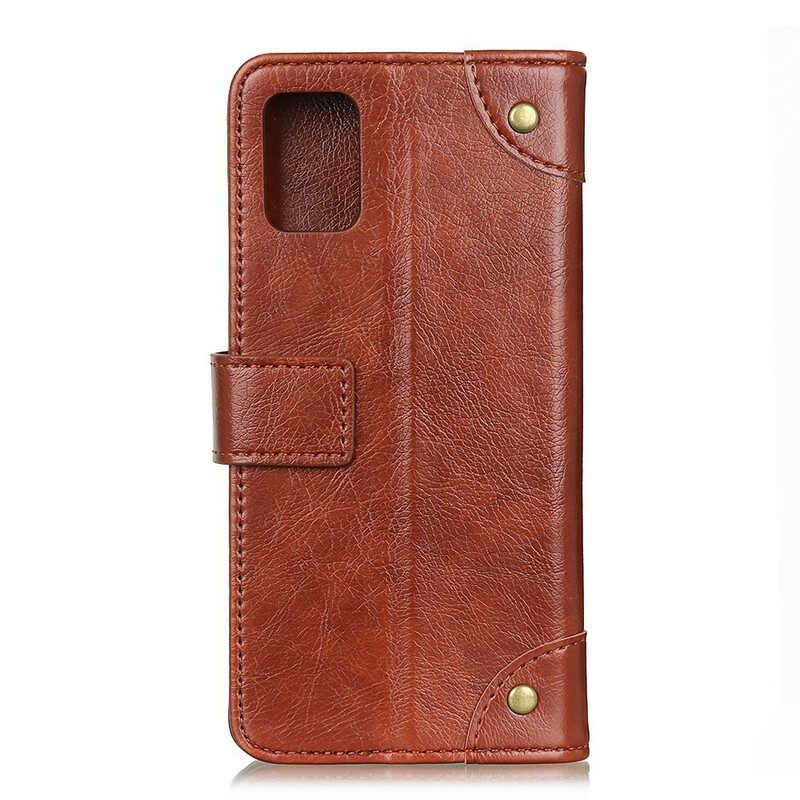 Custodia in pelle Xiaomi Mi 10 Lite Effetto Pelle Nappa Anticata