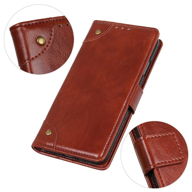 Custodia in pelle Xiaomi Mi 10 Lite Effetto Pelle Nappa Anticata