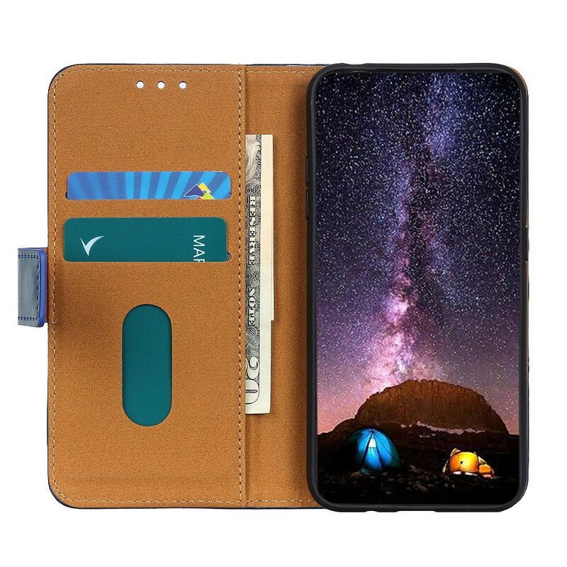Custodia in pelle Xiaomi Mi 10 Lite Effetto Pelle Tricolore