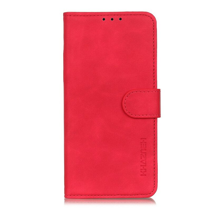 Custodia in pelle Xiaomi Mi 10 Lite Effetto Pelle Vintage Opaca Khazneh
